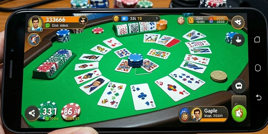 Tampilan gameplay seru aplikasi Gaple 333666.