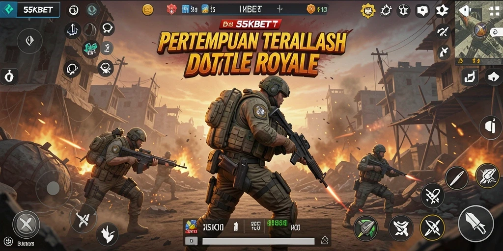 Tangkapan layar gameplay <strong>55KBET</strong> yang menunjukkan aksi pertempuran intens.
