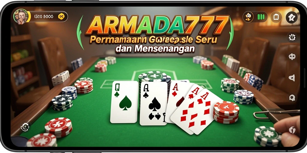 Tampilan gameplay seru ARMADA777 dalam permainan Gaple.