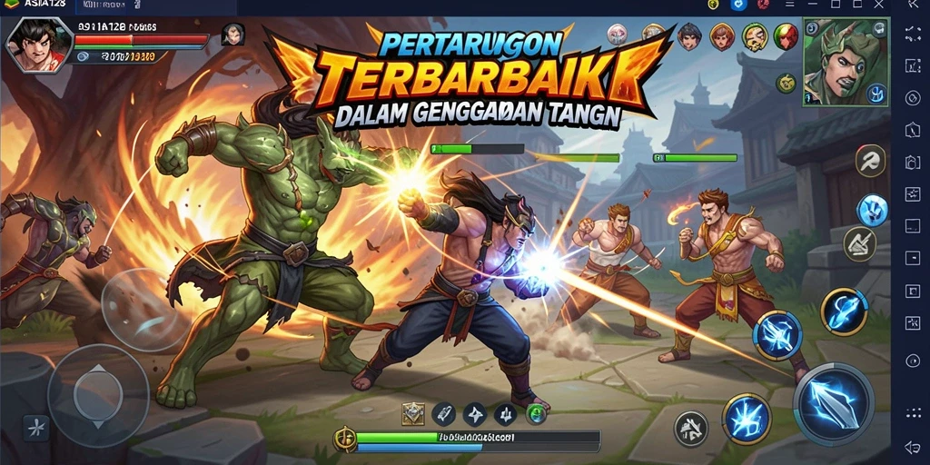 Tampilan intens pertarungan dalam ASIA128 dengan karakter unik.