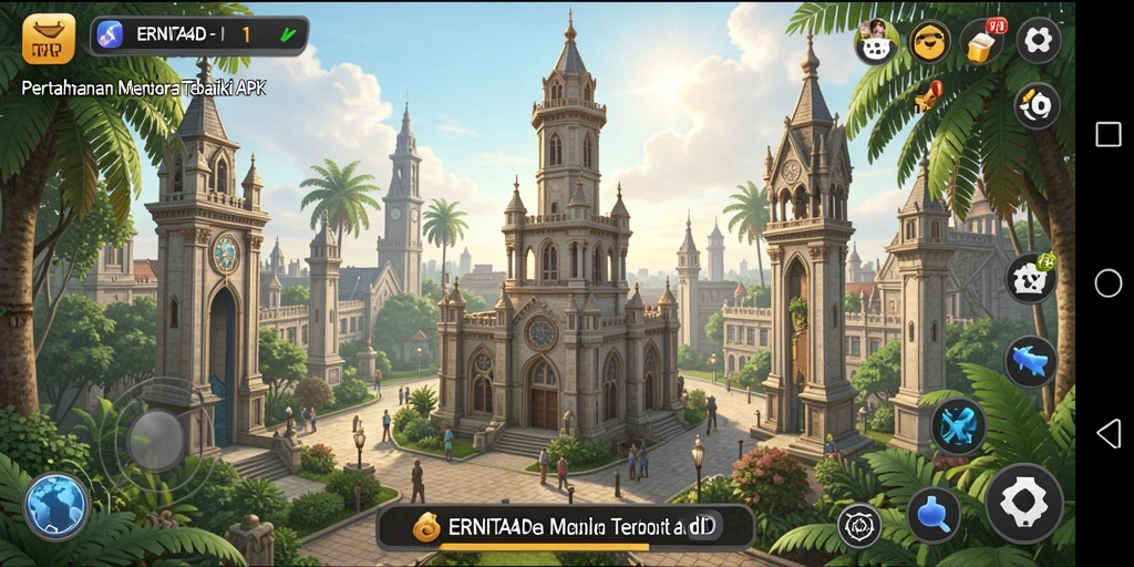 Tangkapan layar permainan ERNITA4D menunjukkan aksi menarik di menara.