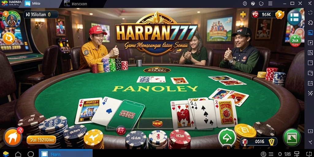 Tampilan seru gameplay Poker di HARAPAN777.
