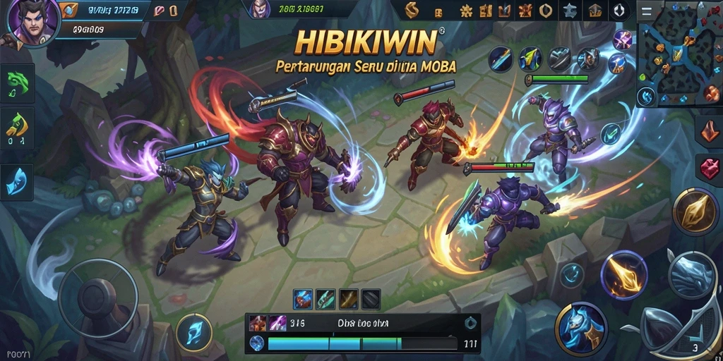 Gameplay HIBIKIWIN yang mendebarkan dengan karakter unik.