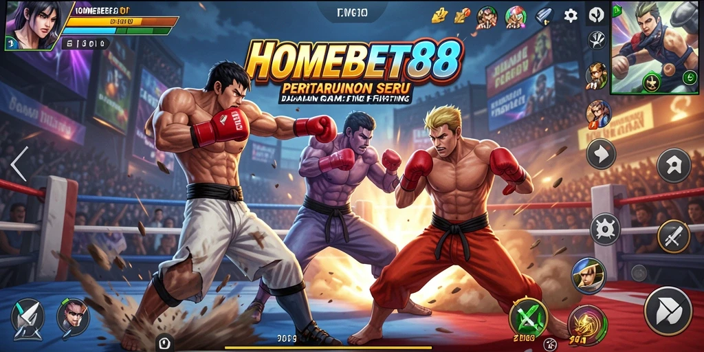 Screenshot gameplay HOMEBET88 menampilkan aksi pertarungan yang intens.