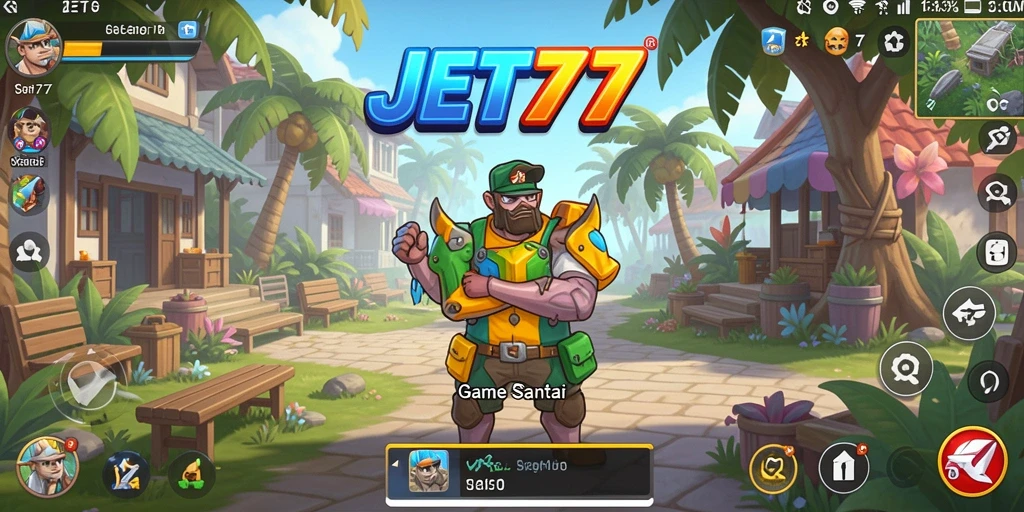 Tampilan gameplay JET77 yang menenangkan dan menghibur.
