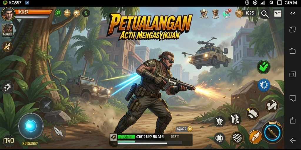 Tampilan menarik gameplay action yang menegangkan di KO857.
