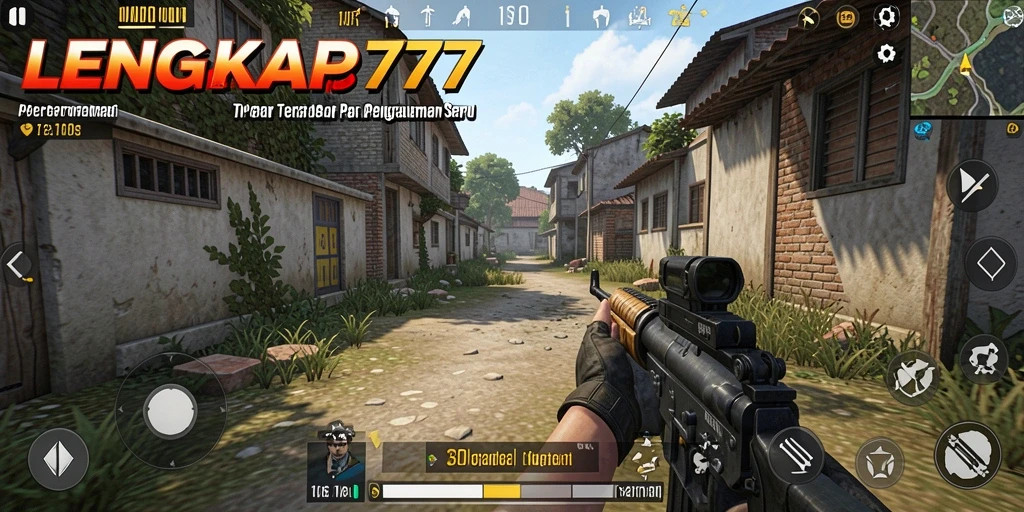 Tampilan gameplay seru di LENGKAP777 dengan aksi menembak yang intens.