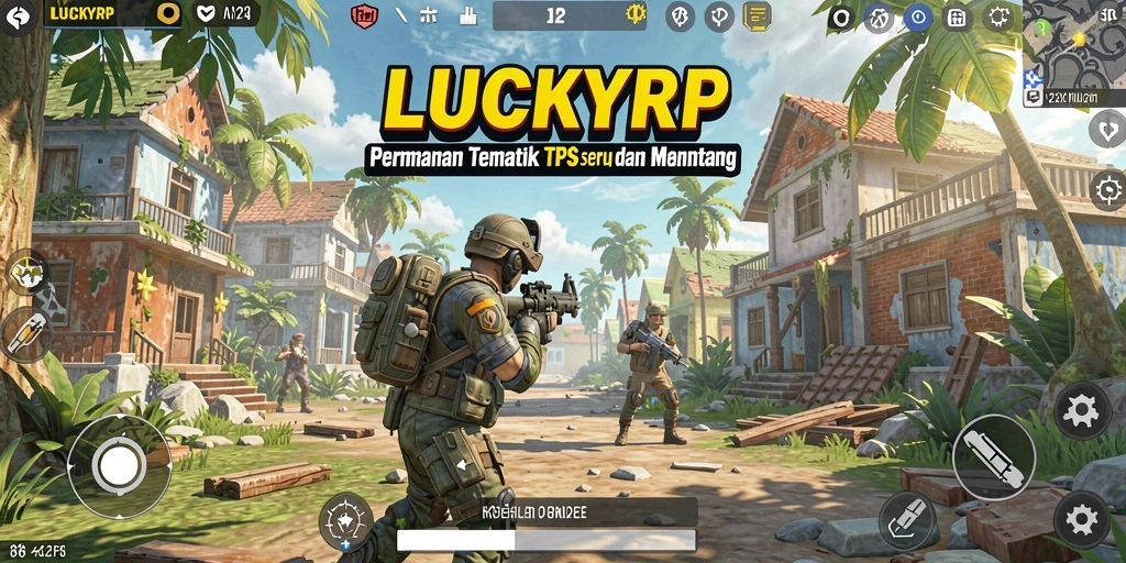 Tampilan gameplay seru LUCKYRP dengan aksi tembak-menembak yang mendebarkan.