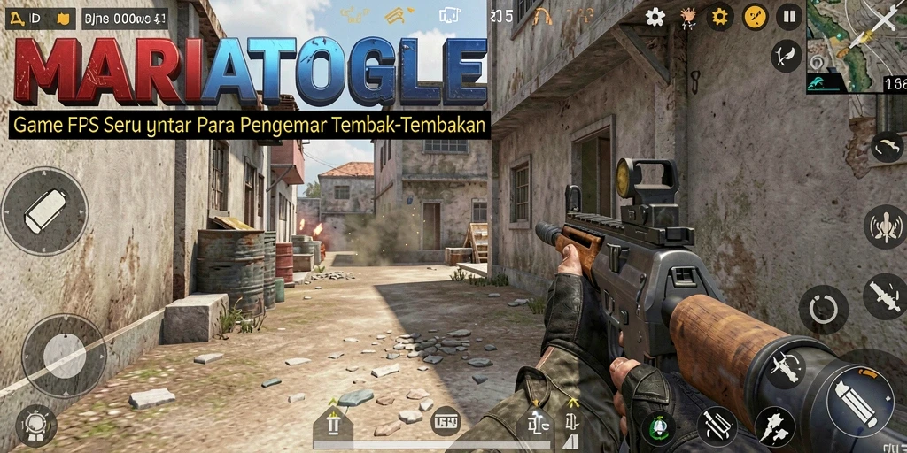 Screenshot MARIATOGEL menampilkan aksi tembak-menembak yang mendebarkan.