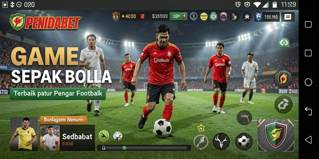 Screenshot gameplay PENIDABET yang menunjukkan aksi sepak bola yang seru.