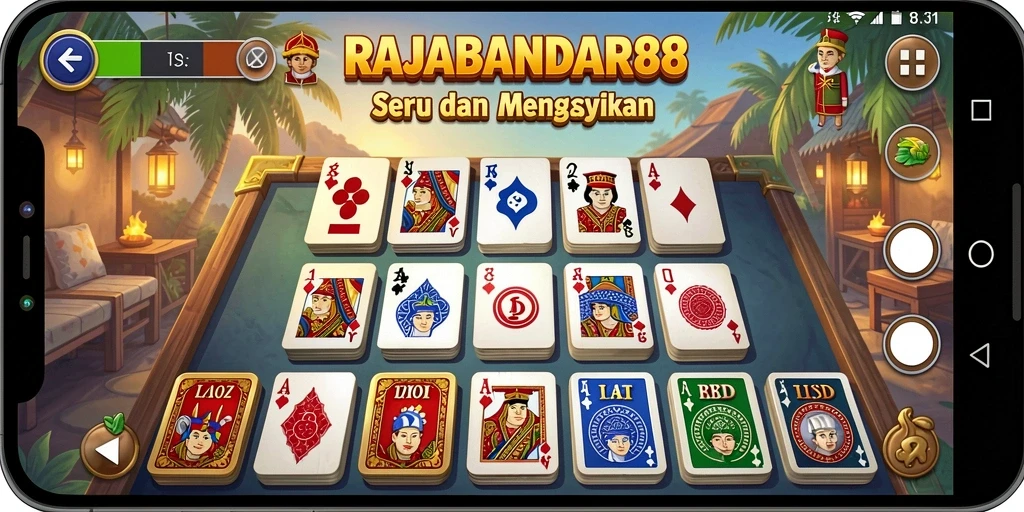 Tampilan gameplay domino yang menarik dan interaktif di RAJABANDAR88.