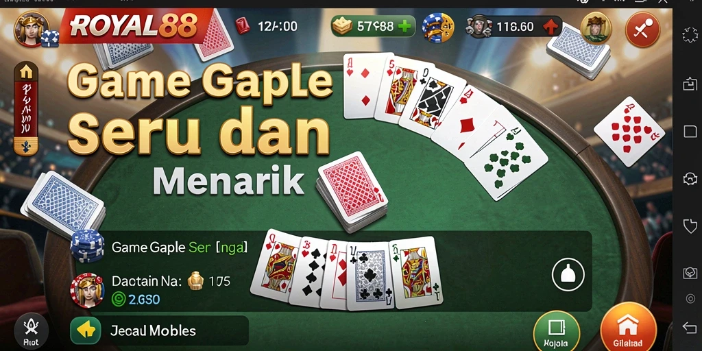 Tampilan gameplay seru dari ROYAL88 saat bermain Gaple.