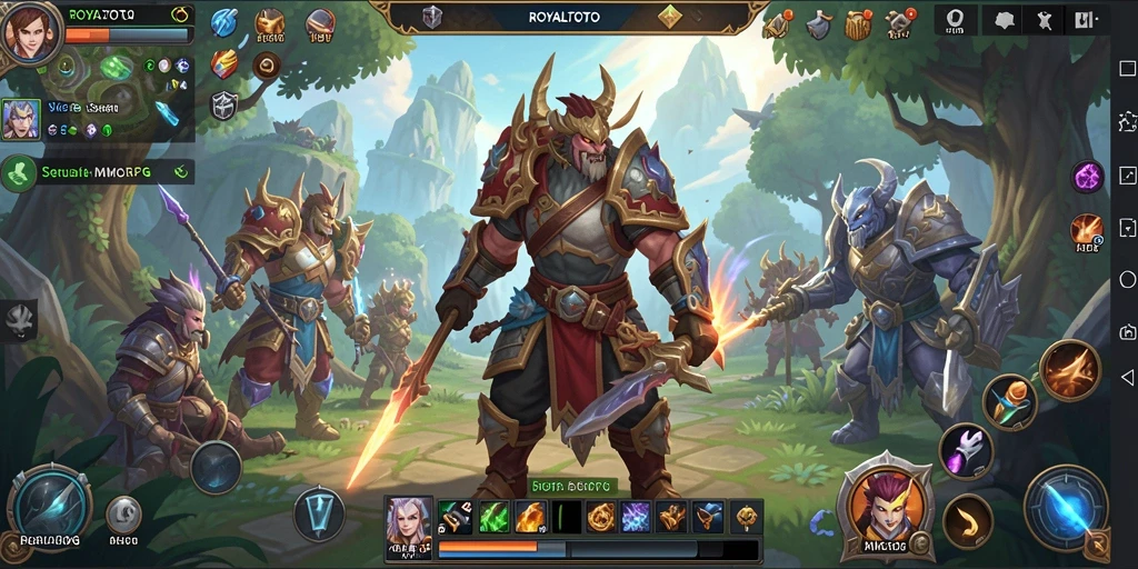 Tangkapan layar utama gameplay <strong>ROYALTOTO</strong> menampilkan aksi seru dalam dunia MMORPG.