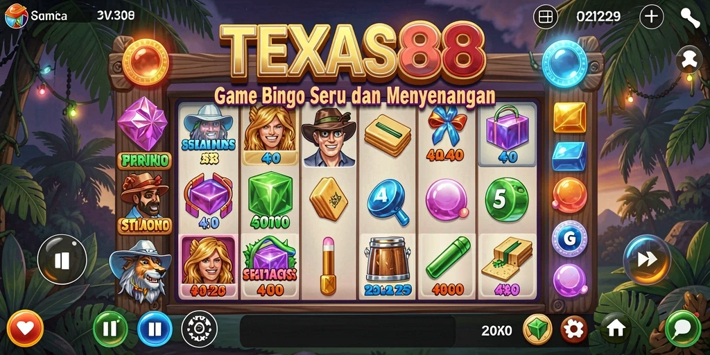 Tampilan gameplay seru dari TEXAS88 dengan suasana Bingo yang hidup.